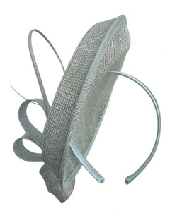 Small Sinamay Plate Fascinator with Loops in Sky