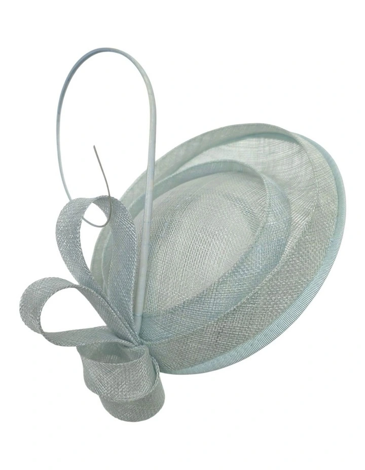 Small Sinamay Plate Fascinator with Loops in Sky image 2