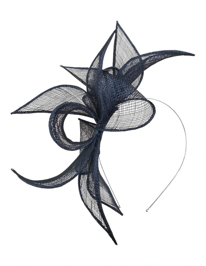 Sinamay Leaves Fascinator in Blue image 1