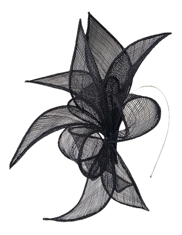 Sinamay Leaves Fascinator in Black image 2