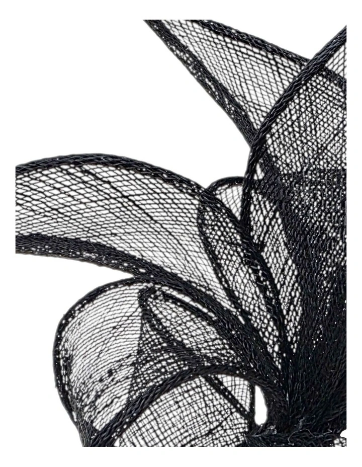 Sinamay Leaves Fascinator in Black image 3