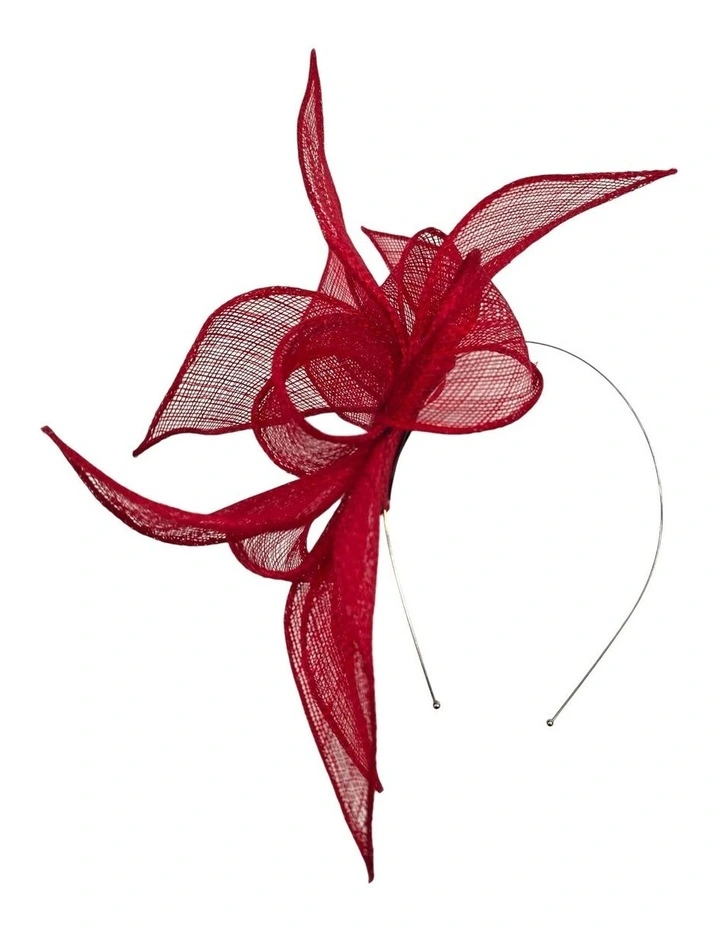 Sinamay Leaves Fascinator in Red image 1