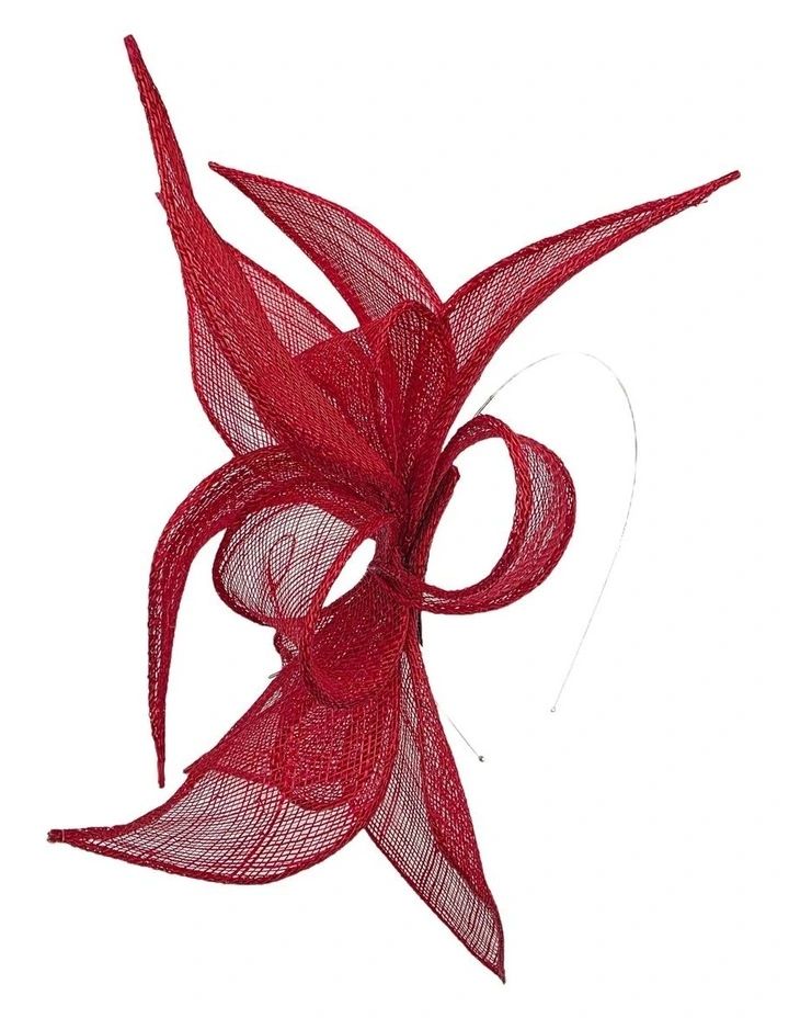 Sinamay Leaves Fascinator in Red image 2