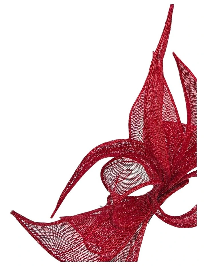 Sinamay Leaves Fascinator in Red image 3