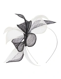Sinamay Leaves Fascinator in Black