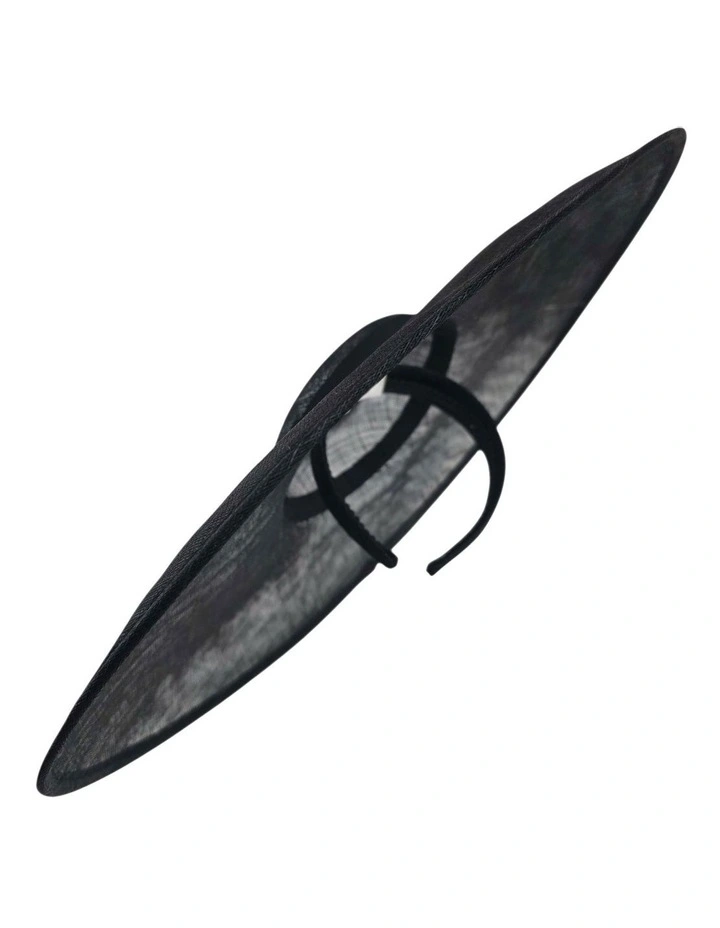 Large Sinamay Plate Fascinator in Black image 1