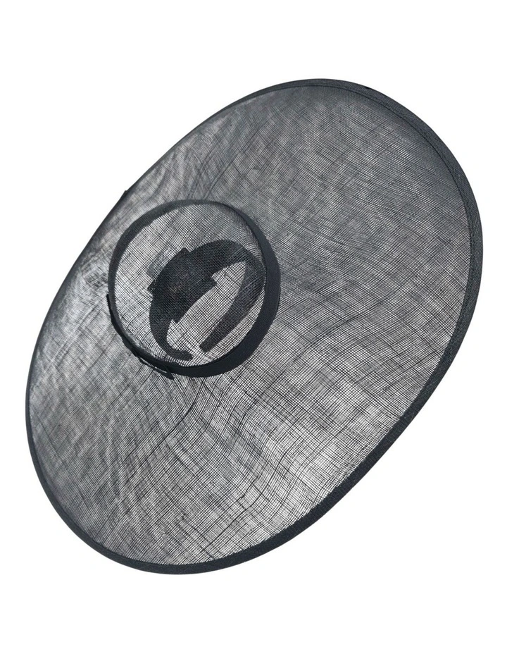 Large Sinamay Plate Fascinator in Black image 2
