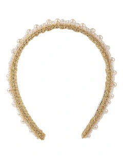 Pearl Headband in Gold