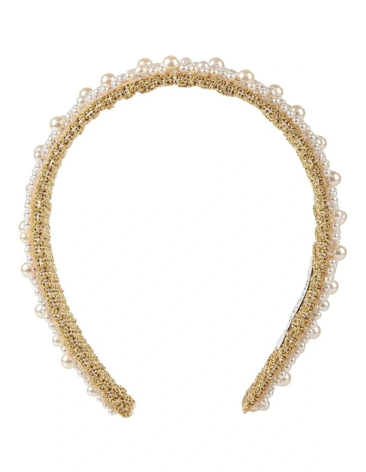 Pearl Headband in Gold image 1