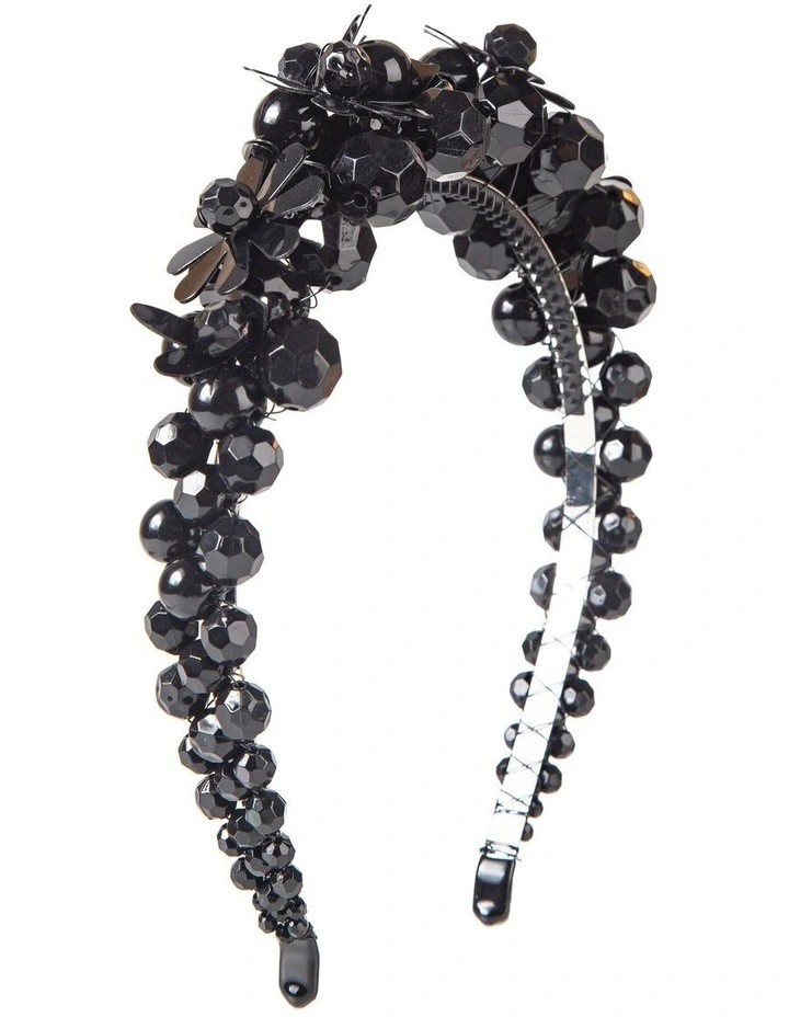 Flower Headband in Black image 2