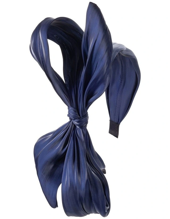 Bow Headband in Navy image 2