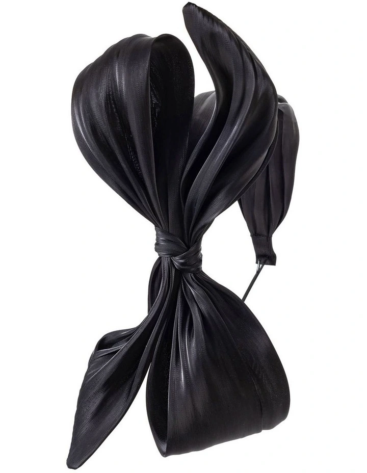 Bow Headband in Black image 2