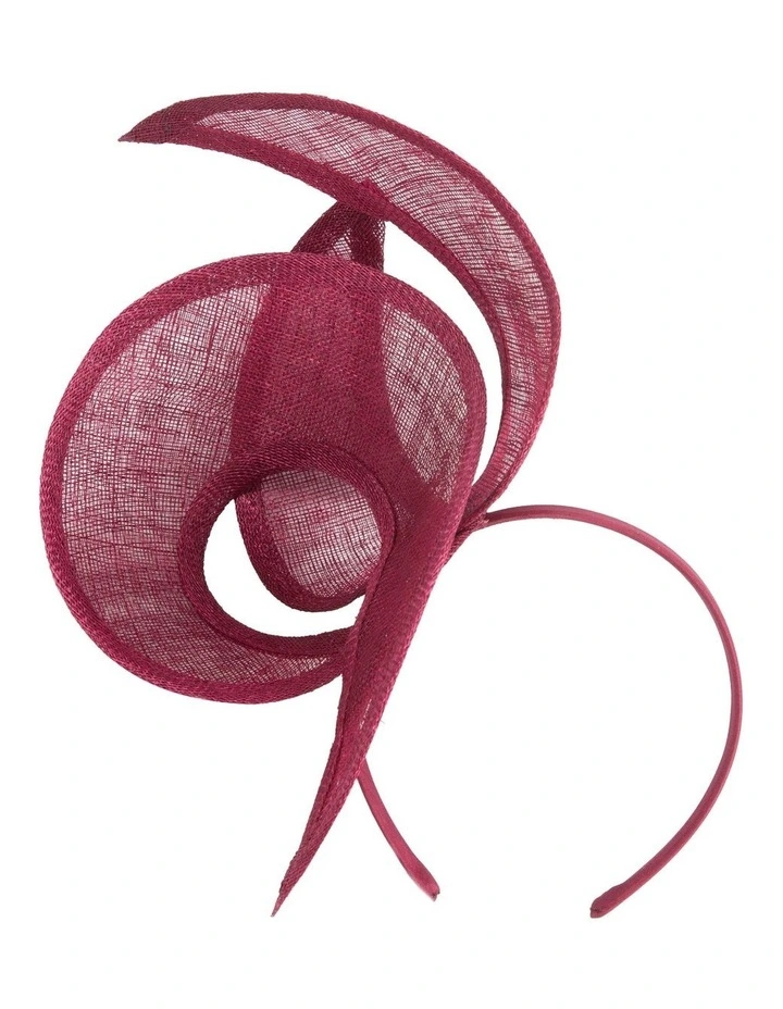 Edgy Sinamay Fascinator in Wine image 2