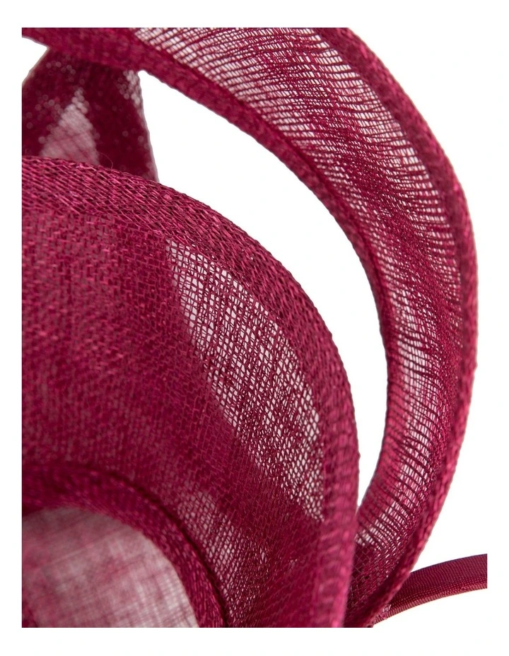 Edgy Sinamay Fascinator in Wine image 3