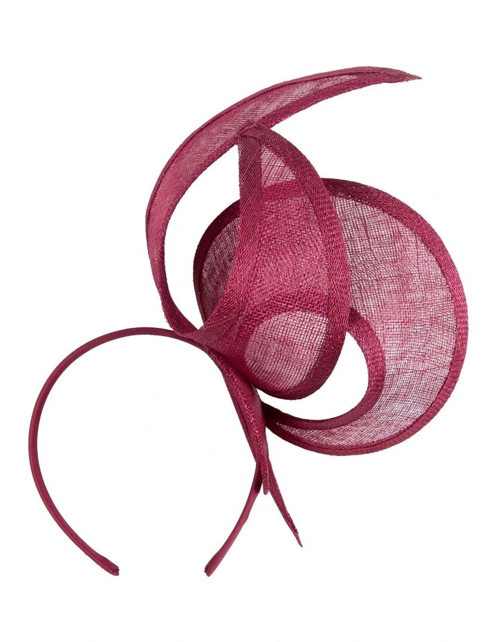 Edgy Sinamay Fascinator in Wine image 4