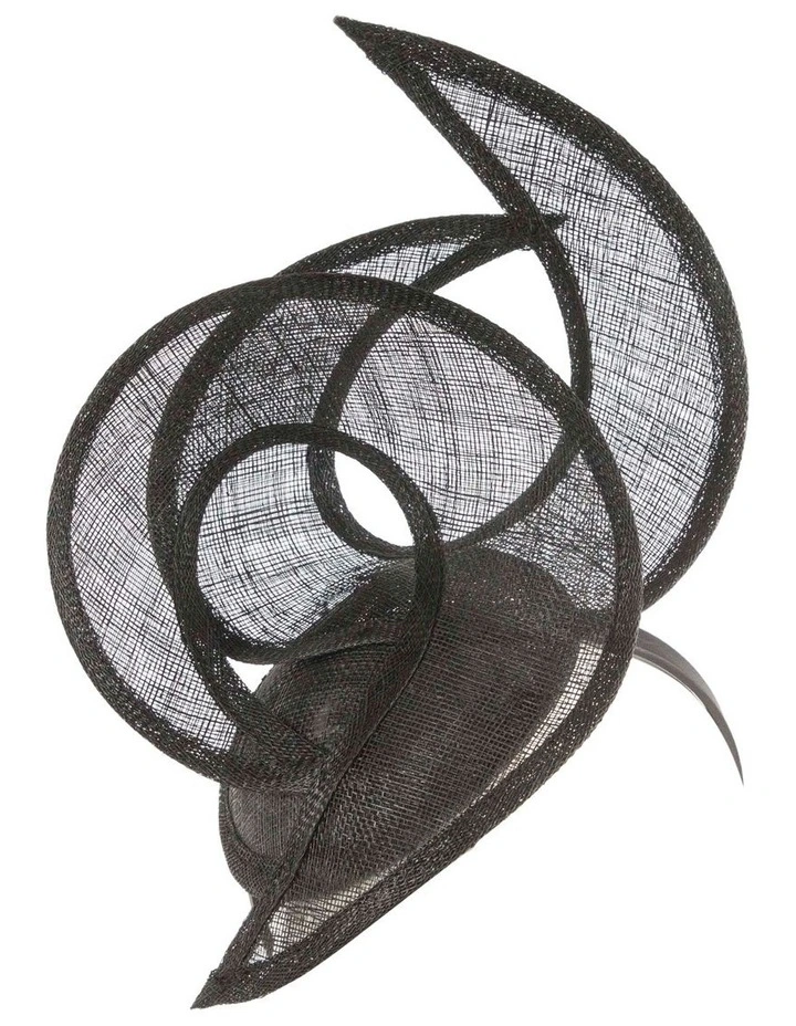 Edgy Sinamay Fascinator in Black image 1