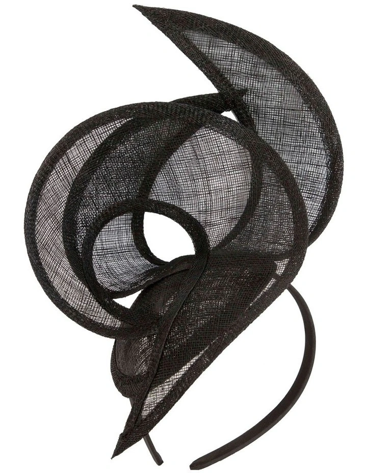 Edgy Sinamay Fascinator in Black image 2