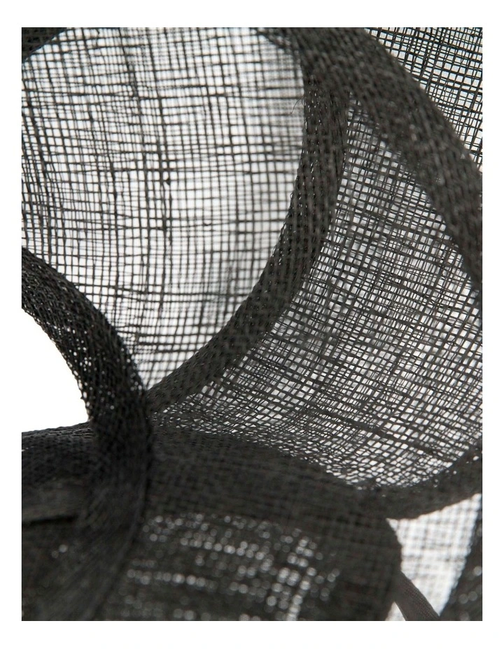 Edgy Sinamay Fascinator in Black image 3