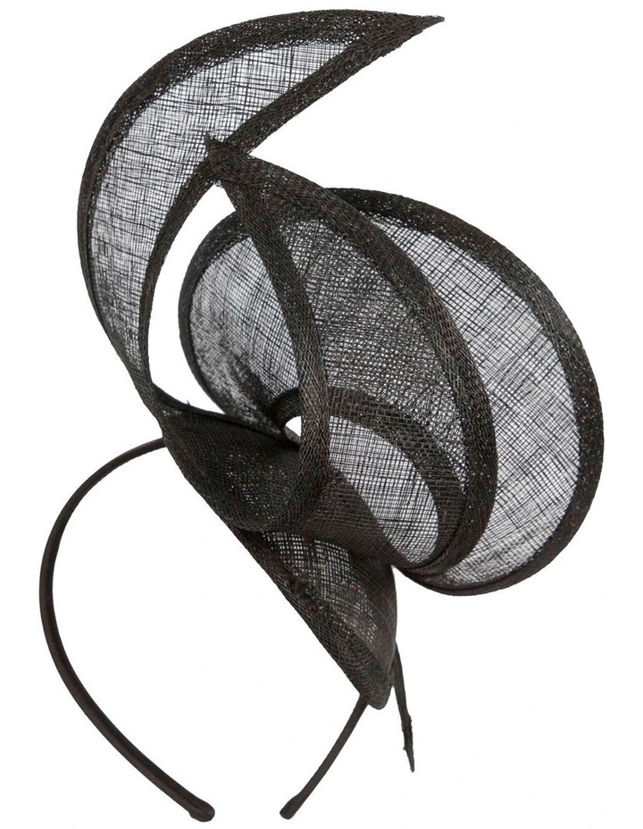 Edgy Sinamay Fascinator in Black image 4