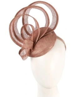 Sinamay Fascinator With Loops in Taupe