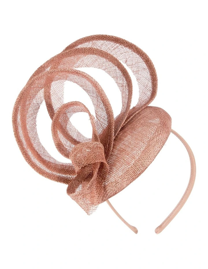 Sinamay Fascinator With Loops in Taupe image 2