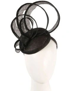 Sinamay Fascinator With Loops in Black