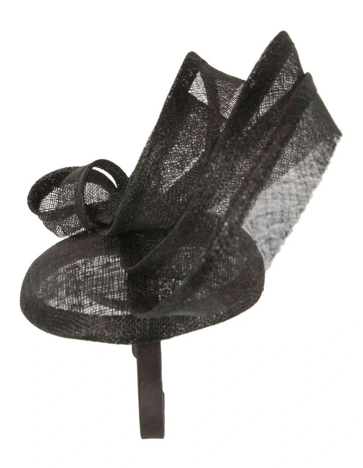 Sinamay Fascinator With Loops in Black image 3
