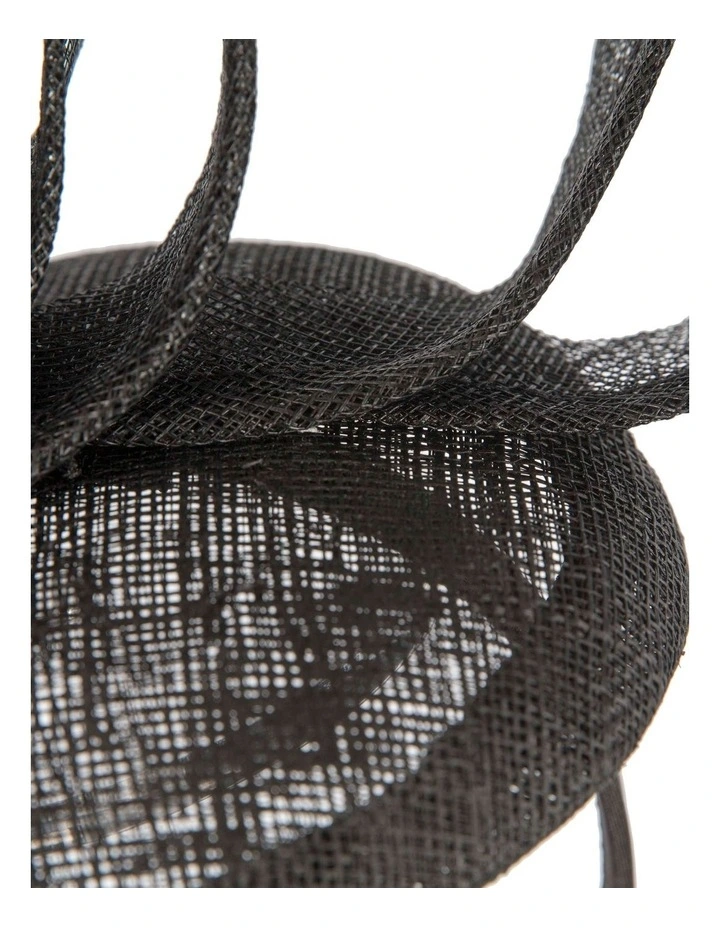Sinamay Fascinator With Loops in Black image 4