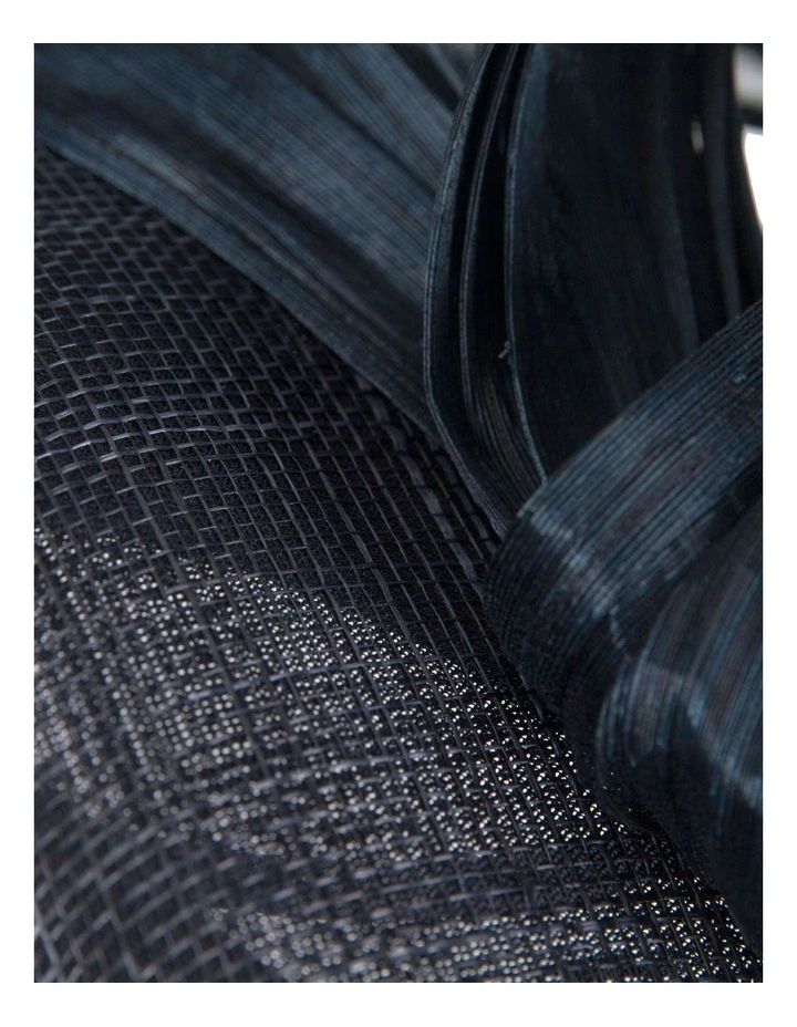 Pillbox Fascinator Abaca Bow in Navy image 4