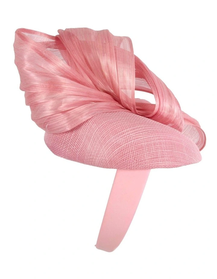 Pillbox Fascinator Abaca Bow in Dusky Pink image 3