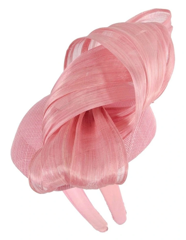 Pillbox Fascinator Abaca Bow in Dusky Pink image 5