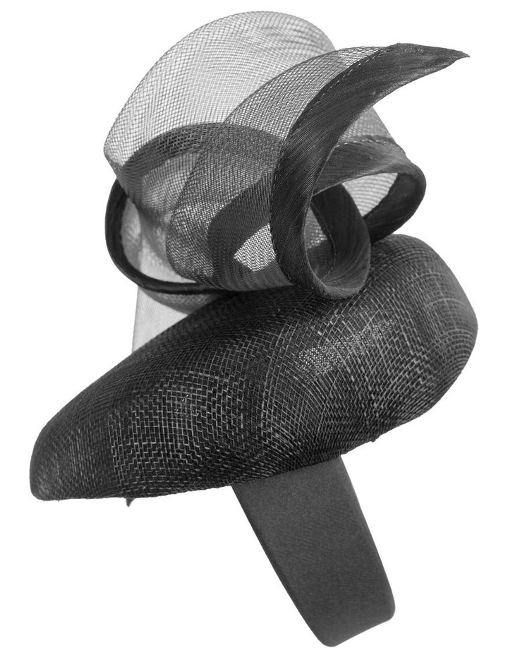 Crinoline Trim Pillbox Fascinator in Black image 3