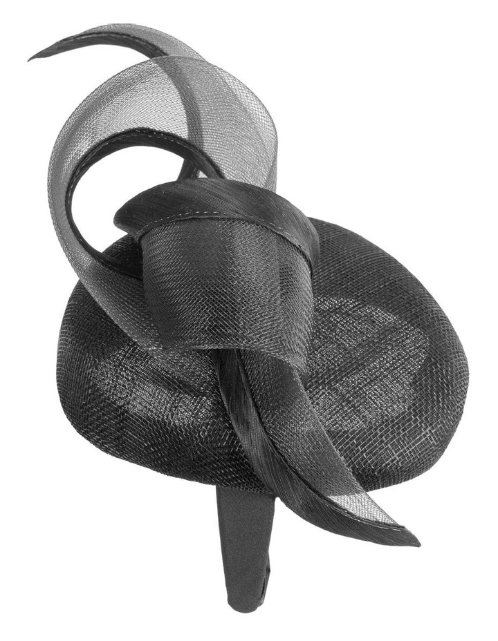 Crinoline Trim Pillbox Fascinator in Black image 5