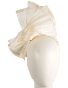 Tall Silk Abaca Fascinator in Cream