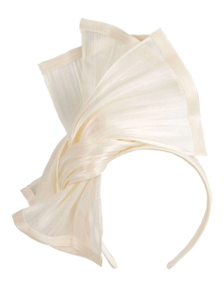 Tall Silk Abaca Fascinator in Cream image 2