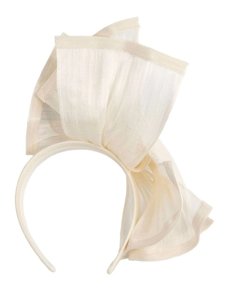 Tall Silk Abaca Fascinator in Cream image 4