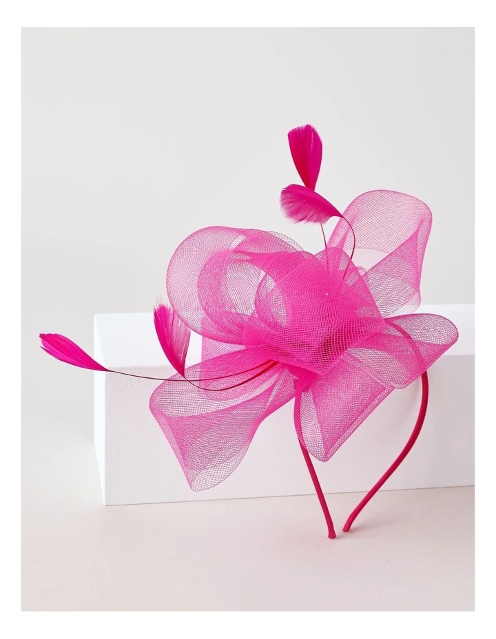 Multi Loop Bow Fascinator in Fuschia image 3