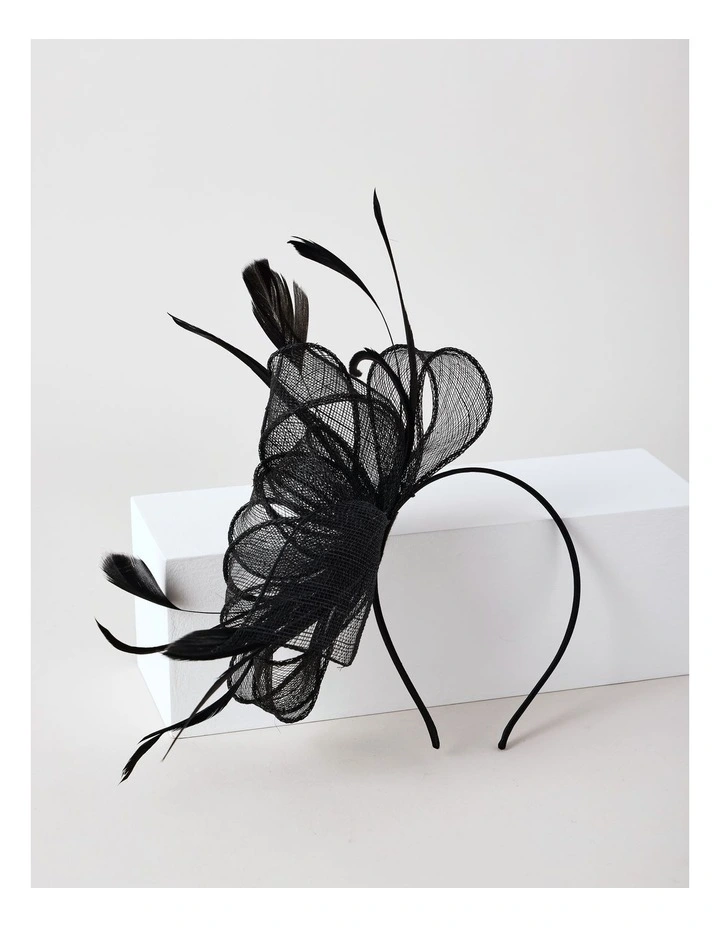 Bow Fascinator in Black image 1