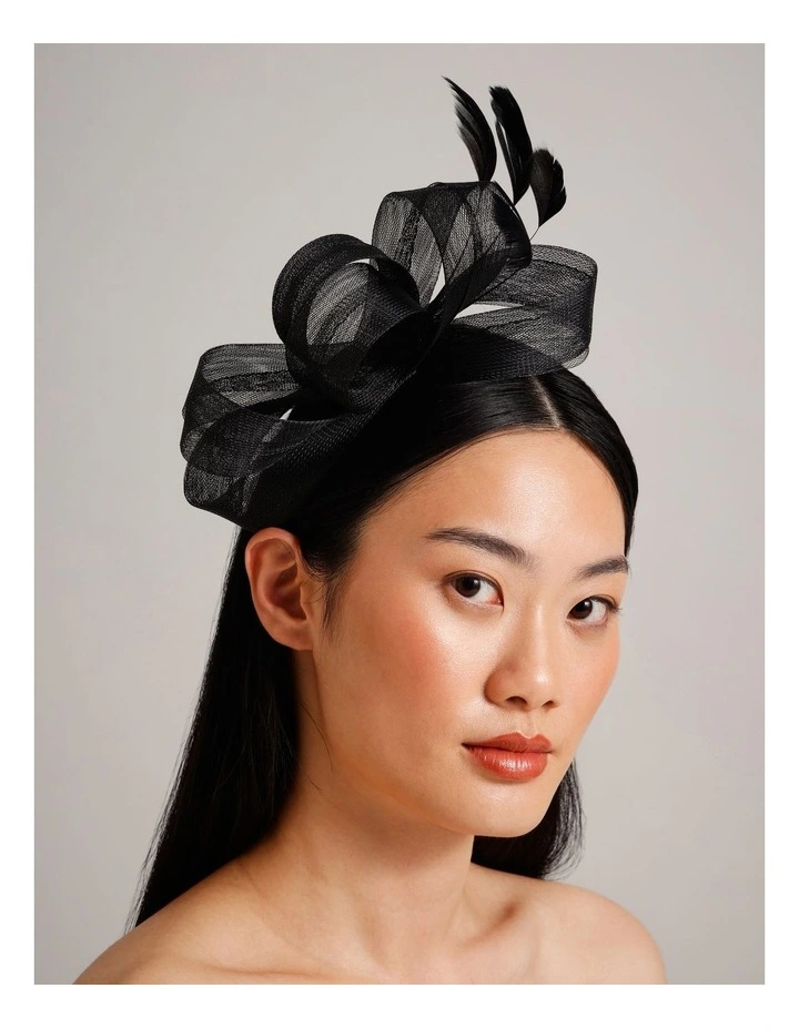 Simple Bow Fascinator in Black image 4