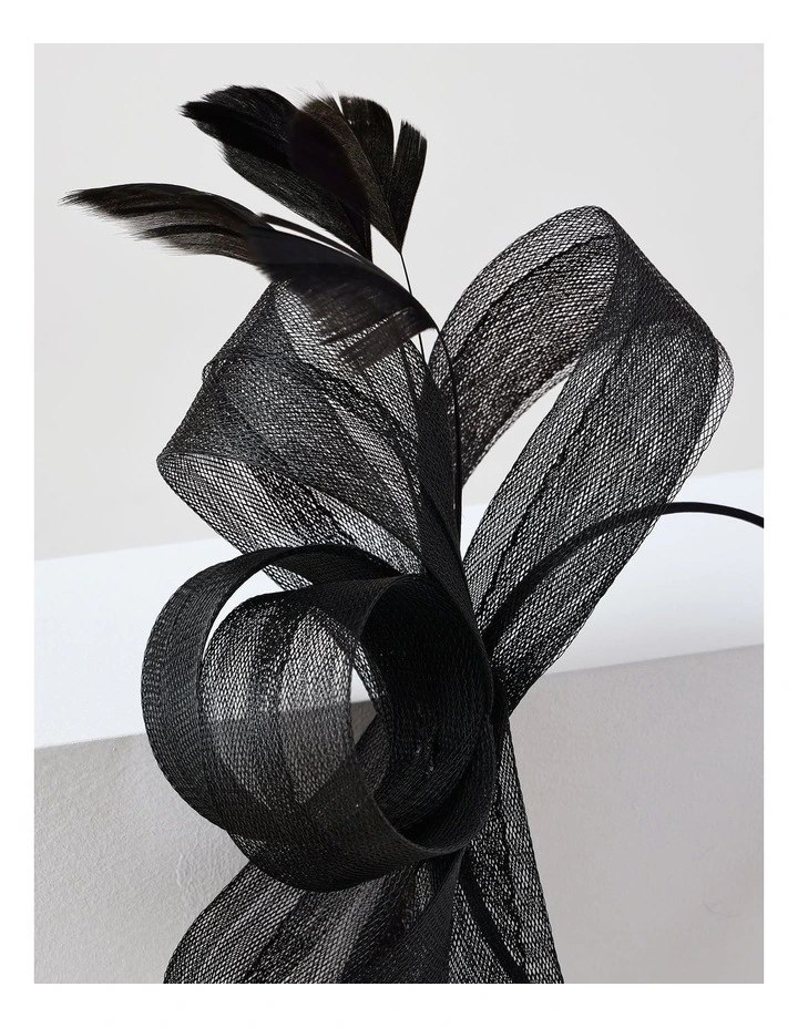 Simple Bow Fascinator in Black image 5