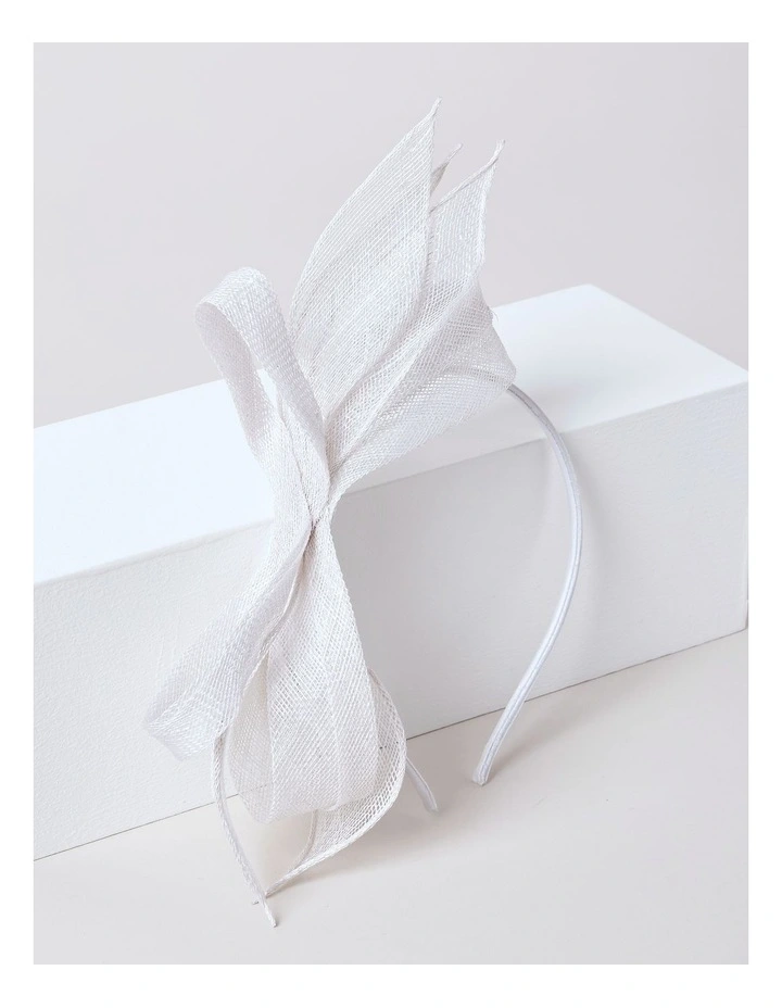Looped Floral Fascinator in White image 1