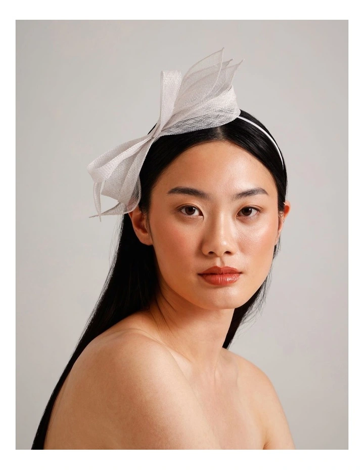 Looped Floral Fascinator in White image 2