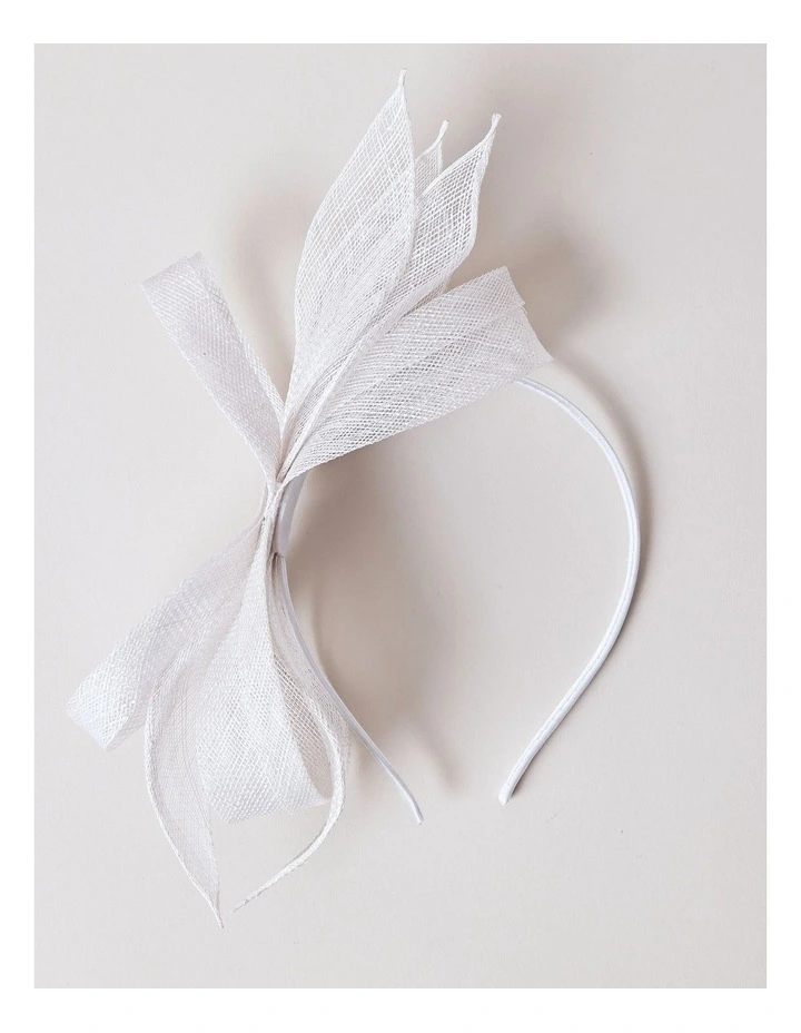 Looped Floral Fascinator in White image 3