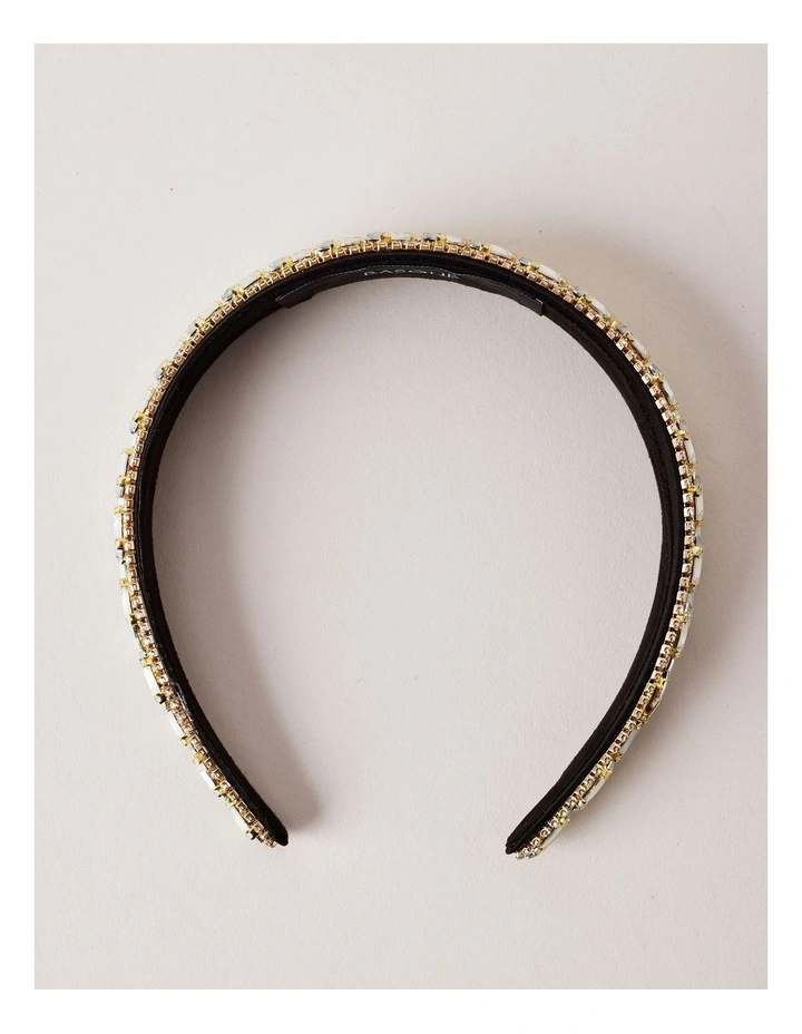 Flat Jewelled Headband in White image 5
