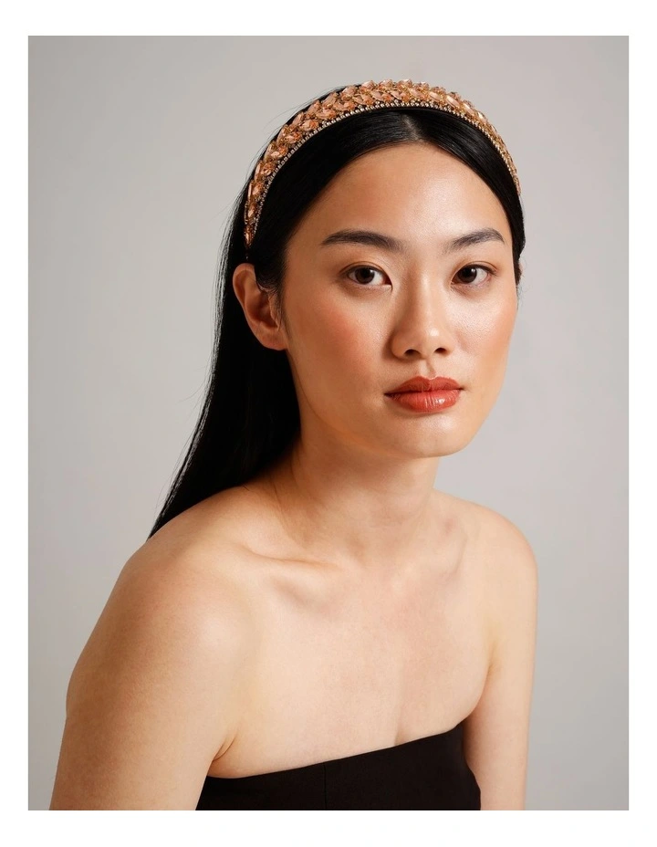 Flat Jewelled Headband in Pink image 2