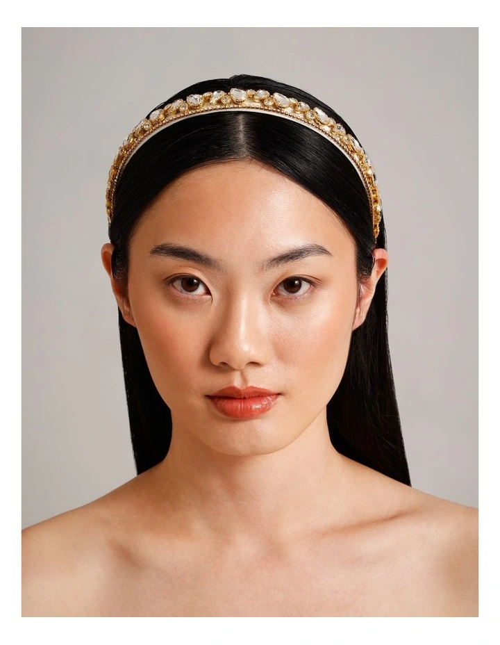 Simple Diamante Headband in Champagne image 2