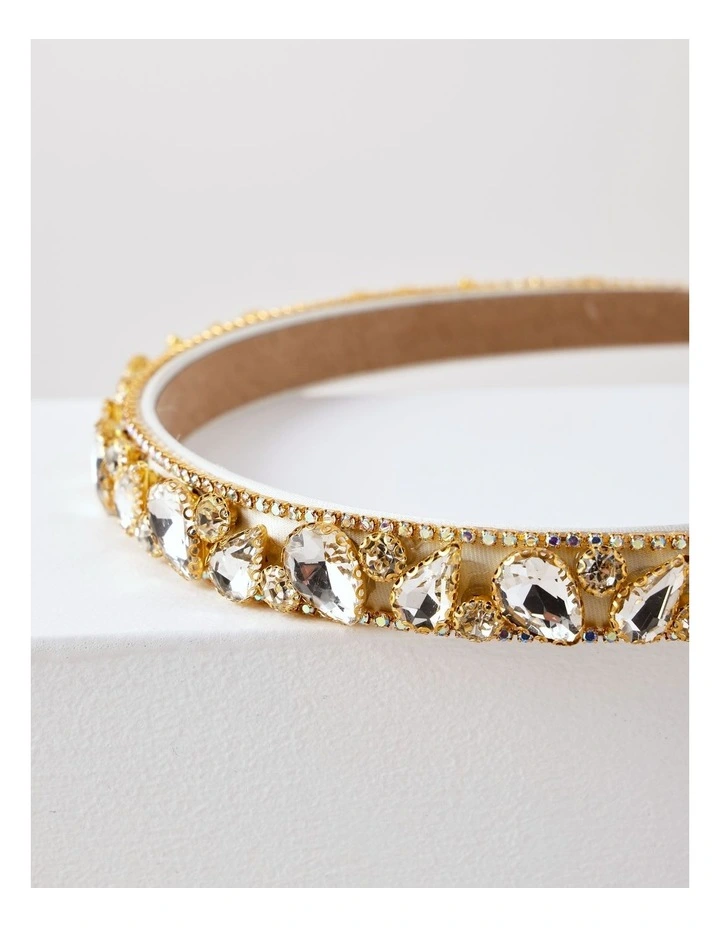 Simple Diamante Headband in Champagne image 3