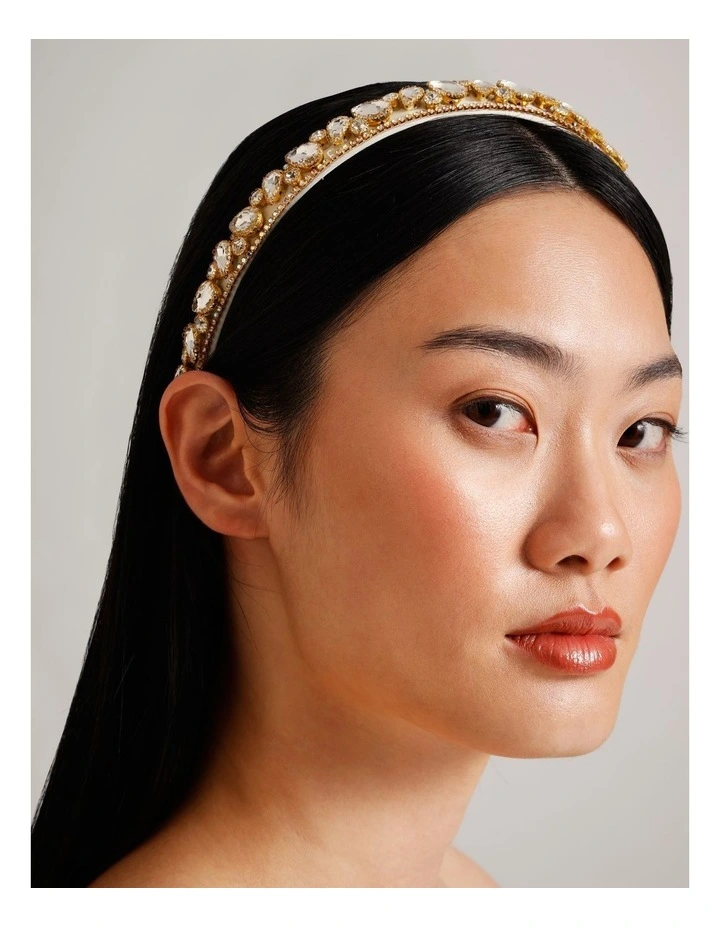 Simple Diamante Headband in Champagne image 4