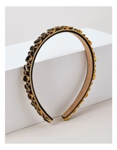 Simple Diamante Headband in Black