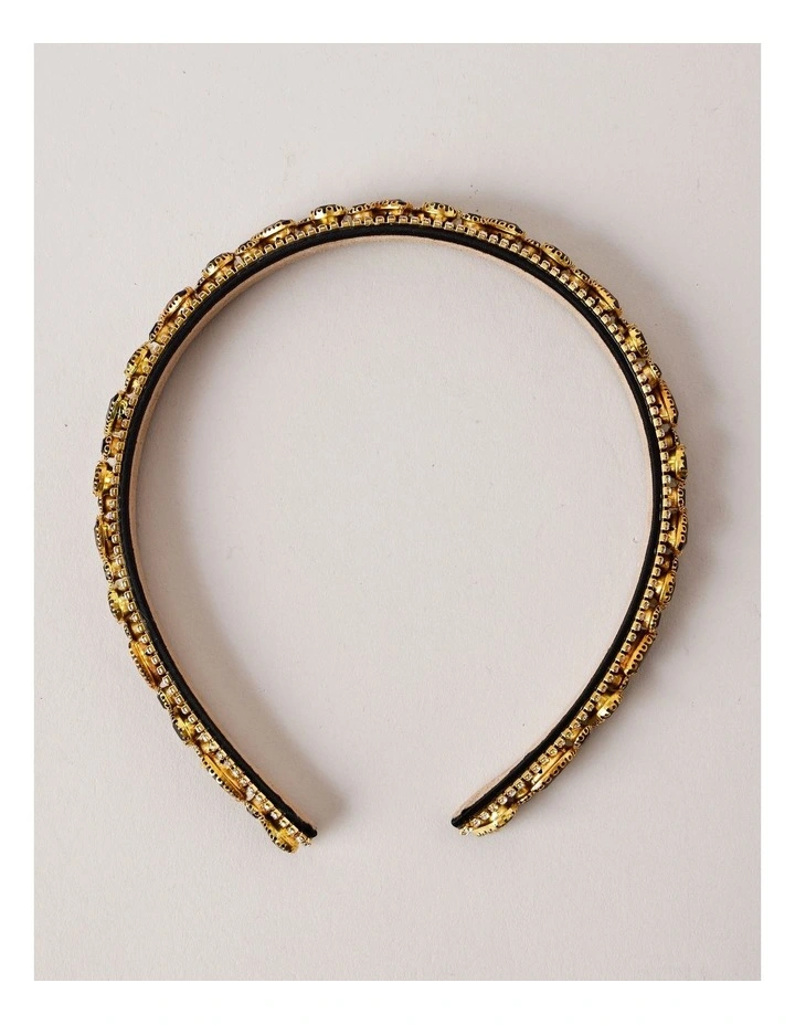 Simple Diamante Headband in Black image 5